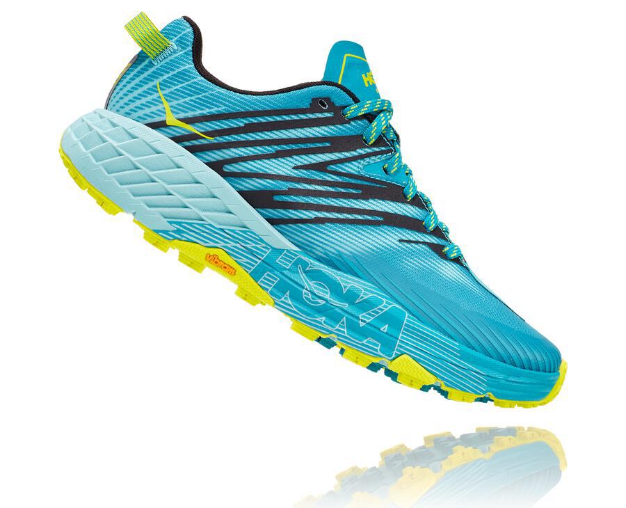 Trail Shoes Womens - Hoka One One Speedgoat 4 - Turquoise - IPQEKAD-89